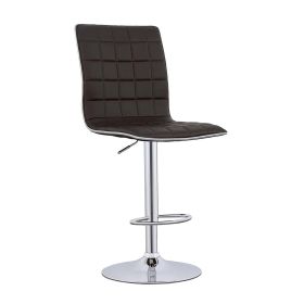 Waffle Black and Chrome Adjustable Bar Stool (Set of 2)