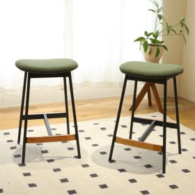 Modern Set of 2 Bar Stools Comfortable & Stylish Counter Height and Bar Height Bar Stools,Soft Fabric Upholstered, Backless for Kitchen