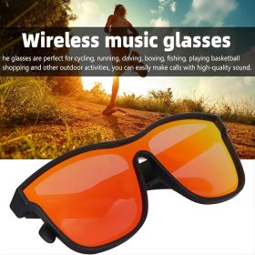 Smart Glasses; Wireless Sunglasses Audio Sunglasses For Men Women With Open Ear Music&Hands-Free Calling; Polarized Lenses; IPX4 Waterproof; Touch Voi (Color: Black Frame Orange Red Lenses)