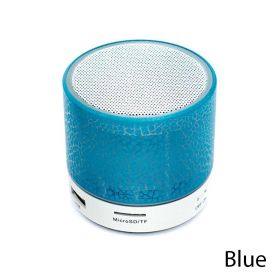 Bluetooth Speaker Mini Wireless Loudspeaker Crack LED TF Card USB Subwoofer Portable MP3 Sound Wireless Speaker for Mobile Phone (Color: Sky blue)