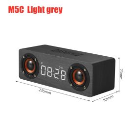 Soundbar Bluetooth Speaker Music Acoustic System 20W HIFI Stereo Music Surround LED Display Outdoor Speaker With FM Radio (Color: M5C Light grey)