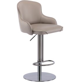 Black Titanium Stainless Steel Bar Stools,Grade Modern Leather Bar Chair with Backrest (Color: as Pic)